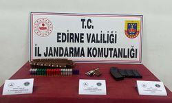 Edirne'de tabanca ve az tüfeği ele geçirildi
