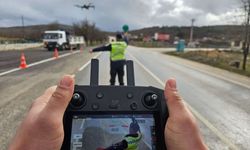 Jandarma dronla trafik denetimi yaptı