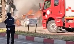 Malkara’da otomobil alev alev yandı…