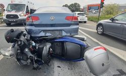 Kazada motosiklet sürücüsü yaralandı