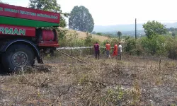 Pazaryeri'nde çıkan  arazi yangınında 1 kişi dumandan etkilendi