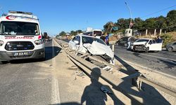 Çerkezköy'de iki otomobil ile kamyonet çarpıştı: 2 yaralı