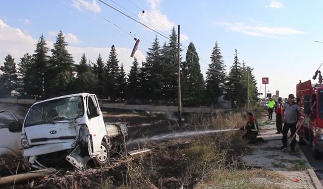 Kaza yaptı, yangın çıktı