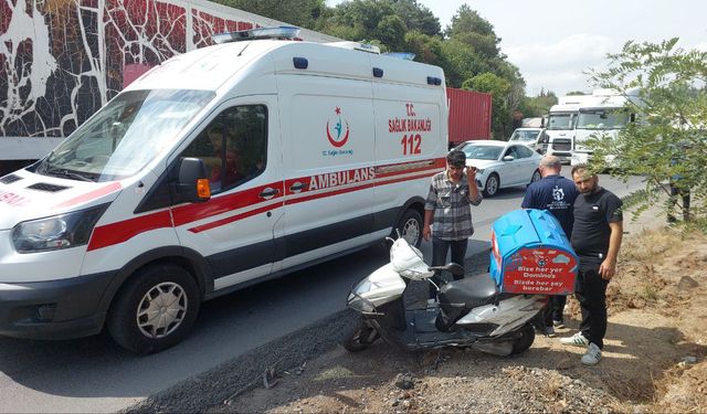 Motosikletten düşen sürücü yaralandı