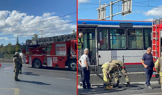 Tramvayda çıkan yangın paniğe sebep oldu