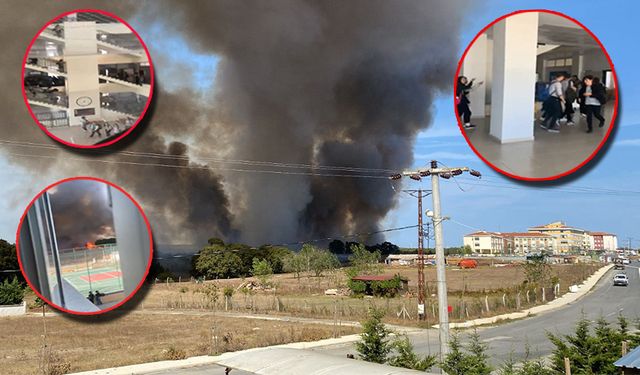 Öğrencilerin korku dolu anları kameraya yansıdı