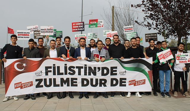 Çerkezköy’de Filistin’e Destek Yürüyüşü düzenlendi