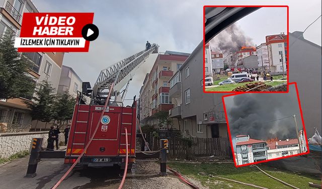 Feci yangın… İki binanın çatı katı yandı