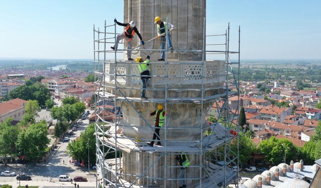 Selimiye Camisi'nin restorasyon çalışmaları sürüyor
