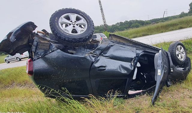 Kazada otomobil şarampole yuvarlandı: 1 yaralı