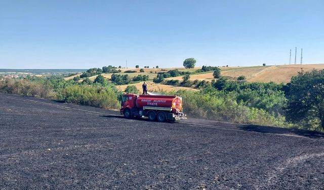 Buğday tarlasında yangın çıktı