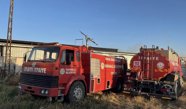 Yangında 100 saman balyası yandı