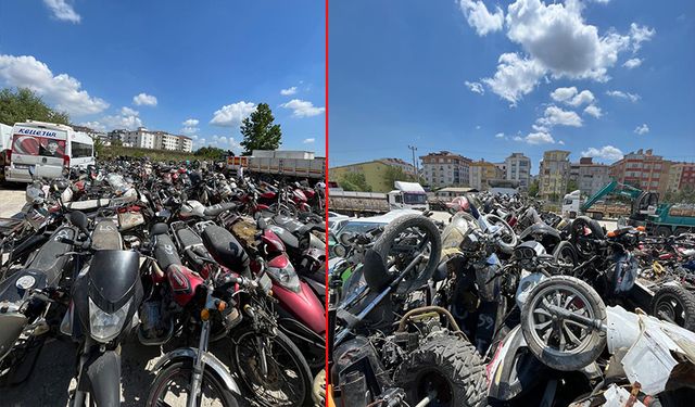 Otoparka çekilen motosikletler satıldı