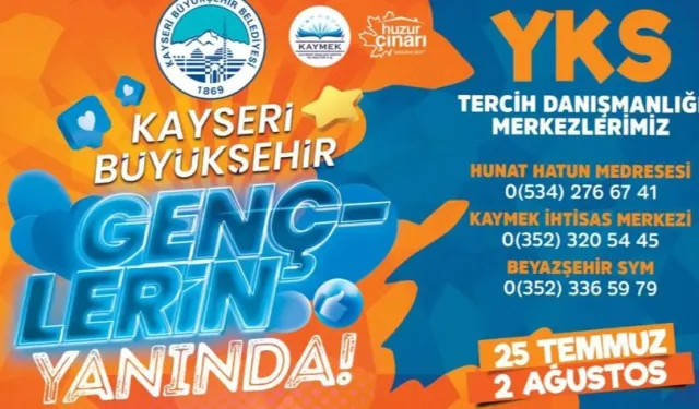 Kayseri Büyükşehir, YKS tercih sürecinde gençleri yalnız bırakmıyor