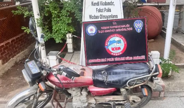 Keşan'da kayıp motosiklet ortaya çıktı