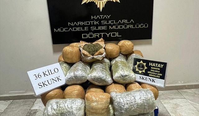 Akaryakıt tankerinde 36 kilogram skunk ele geçirildi