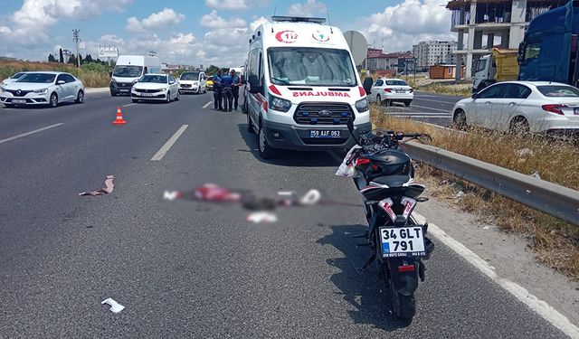 Çerkezköy’de motosikletin çarptığı yaya ağır yaralandı