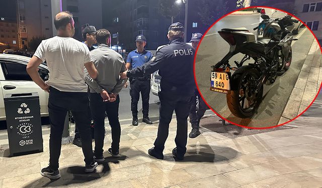 Çerkezköy’de cezaevi firarisi çalıntı motosikletle yakalandı!