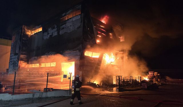 Çerkezköy'de feci yangın: Fabrika alev alev yandı!