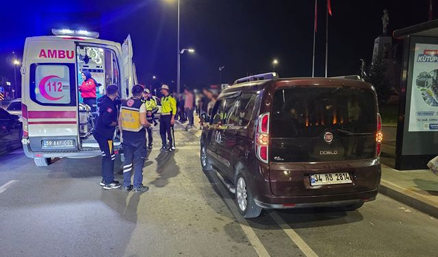 Çerkezköy’de otomobilin çarptığı kadın yaralandı