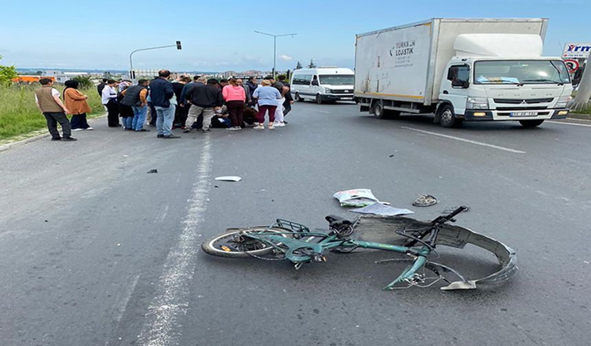 Bisiklet sürücüsü ağır yaralandı