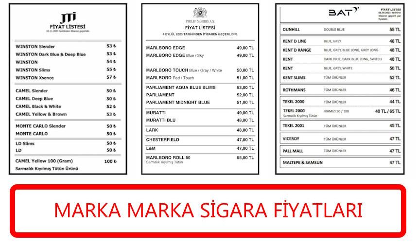 Marlboro, Muratti, Parliament, Sigara Fiyat Listesi ve Marka Marka Sigara Fiyatları
