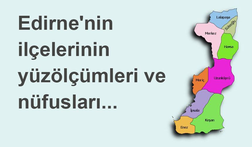 Edirne’deki ilçelerin yüzölçümünü ve nüfuslarını biliyor musunuz?